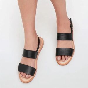 COS Black Leather Strap Sandals